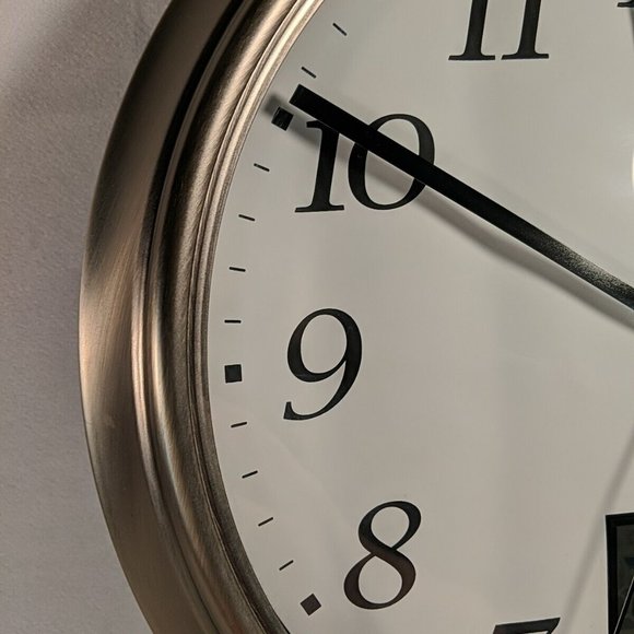 Nexxtech Quartz Analog Clock Digital Date Day Auto Wind Wall Decor Silver 12" - Picture 4 of 13